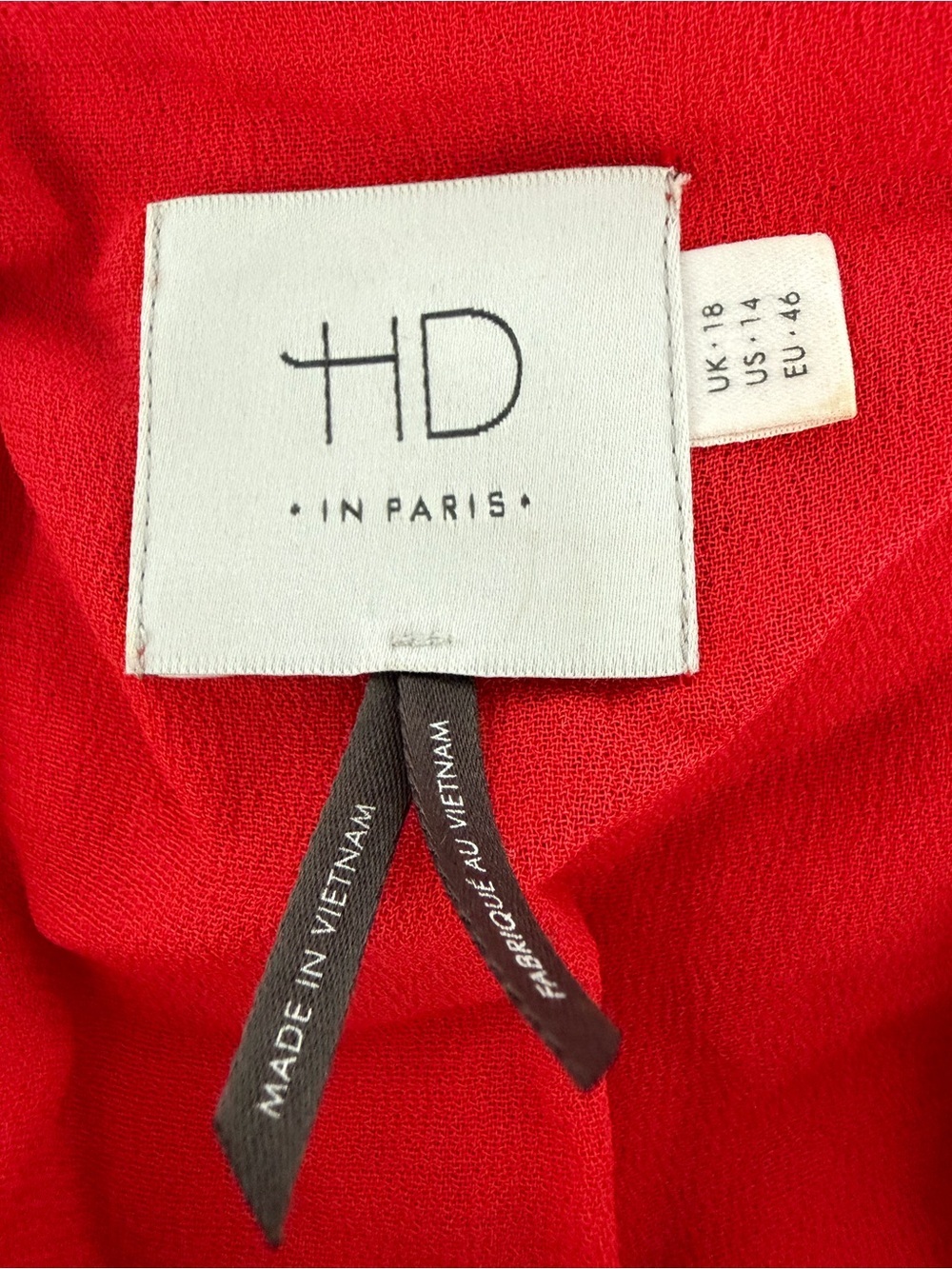 Anthropologie HD in Paris Women's Red Marana Chiffon Dress Size 14 - 8359 - Picture 9 of 13